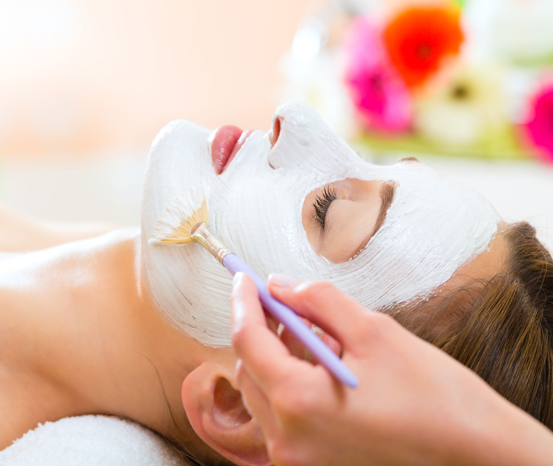 Woman getting a facial